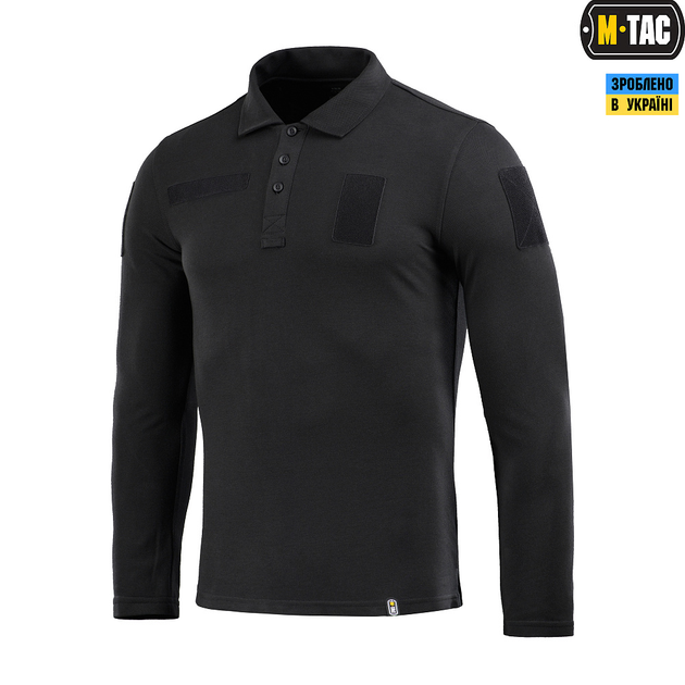 Поло M-Tac тактическое длинный рукав 65/35 Black XS - изображение 1