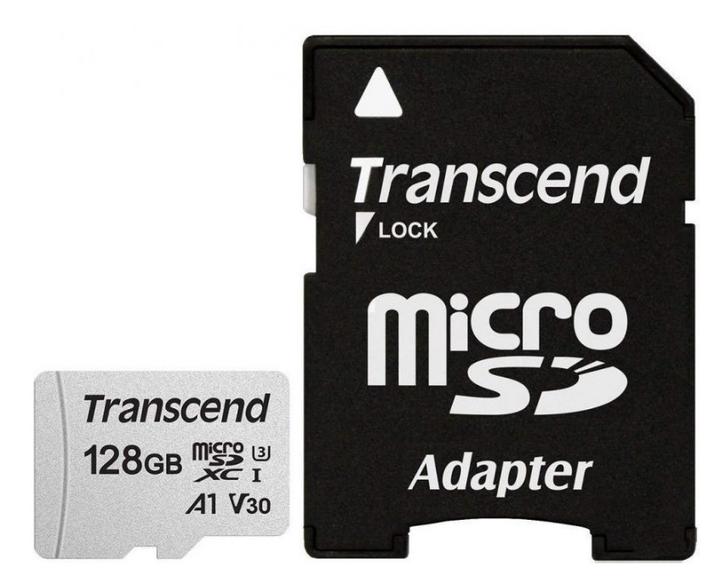 Карта памяти microSDXC 128 ГБ Transcend 300S (c адаптером SD) - Фото 1 Карта памяти microSDXC 128 ГБ Transcend 300S (c адаптером SD) - изображение 1