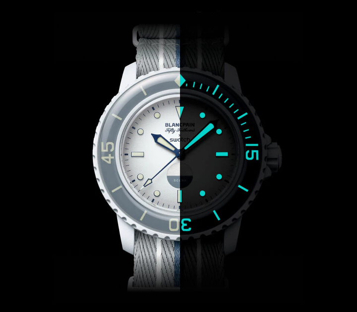 Наручные часы Blancpain × Swatch Bioceramic Scuba Fifty Fathoms