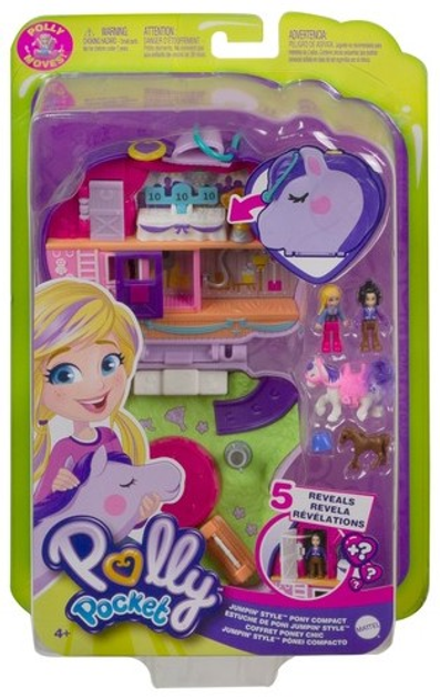 Ігровий набір Mattel Polly Pocket Поні, що стрибає, GTN14 (0887961918533) - зображення 1