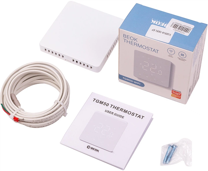Програмований термостат опалення Beok Controls для керування котлом Wi-Fi 16 A 230 В Білий (HT260003) - зображення 4