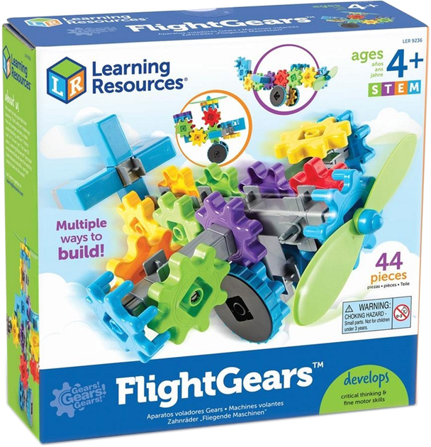 Конструктор Learning Resources Flight Gears Вертоліт 44 деталі (5905116623578) - зображення 1