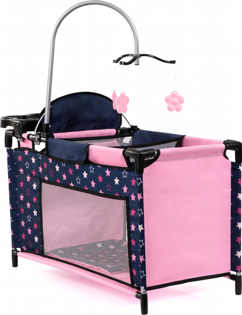 Łóżko dla lalek Bayer Multifunctional do 46 cm Granatowo-Różowe (4003336626162) - obraz 4