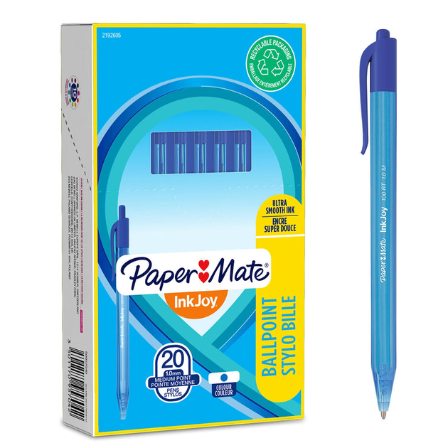 Zestaw długopisów kulkowych Paper Mate InkJoy Niebieski 20 szt (3501170957042) - obraz 1