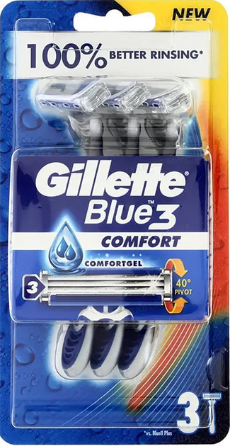 Бритви одноразові Gillette Blue3 Comfort 3 шт (7702018020294) - зображення 1