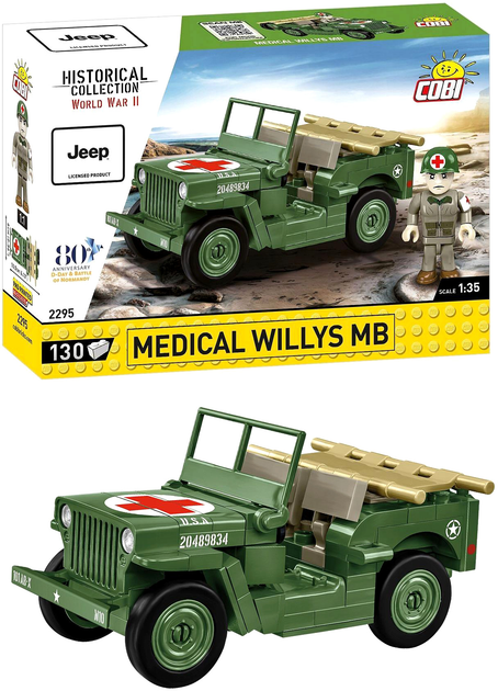 Конструктор Cobi Historical Collection Medical Willys MB 130 деталей (5902251022952) - зображення 2