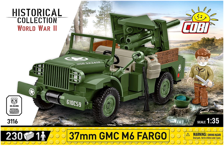 Klocki konstrukcyjne Cobi Historical Collection World War II GMC M6 Fargo 230 elementów (5902251031169) - obraz 1