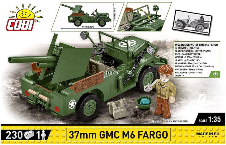 Конструктор Cobi Historical Collection World War II GMC M6 Fargo 230 деталей (5902251031169) - зображення 2