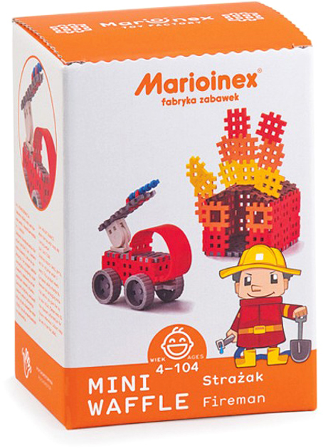 Klocki konstrukcyjne Marioinex Mini Waffle Strażak 68 elementów (5903033902523) - obraz 1