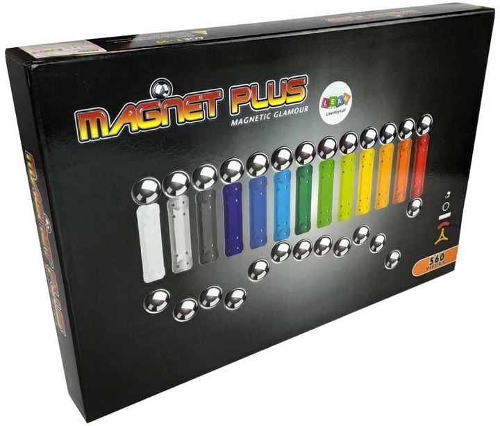 Klocki magnetyczne Leantoys Magnastix 560 elementów (1818911160374) - obraz 1