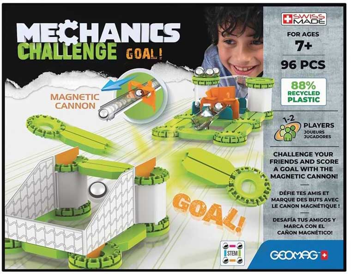 Конструктор магнітний Geomag Mechanics Challenge RE Goal 96 деталей (0871772007784) - зображення 2