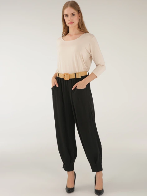 Spodnie damskie Unisono 114-2148LU L Czarne (5906140658314) - obraz 3