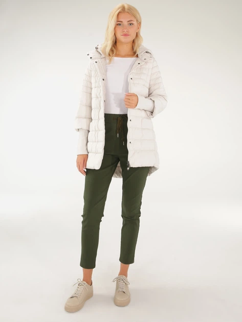 Куртка демісезонна подовжена з капюшоном жіноча Unisono 208-1828 2XL Біла (5906140656457) - зображення 3