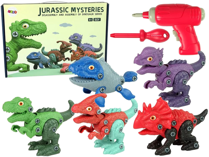 Набір фігурок Leantoys Jurassic Mysteries Динозаври для складання 5 шт (5904665992579) - зображення 2