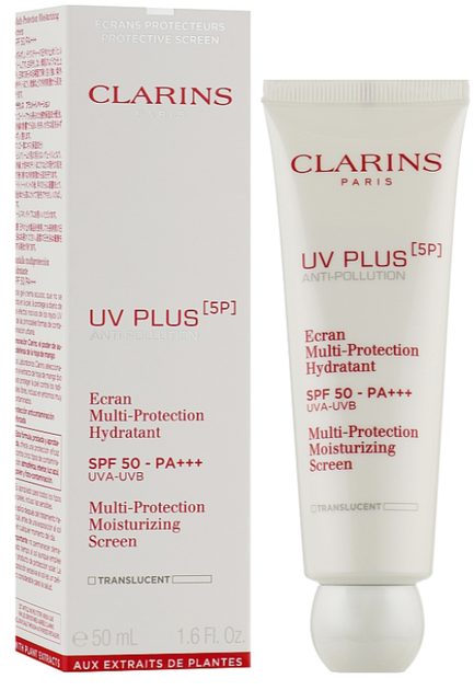 Krem do twarzy Clarins UV Plus Anti-Pollution Suncreen Multi-Protection Broad Spectrum ochronny SPF 50 50 ml (3380810424065) - obraz 1