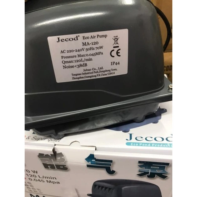Компрессор мембранный Jebao MA-120 70W 120 л/мин 220V аэратор для пруда УЗВ септика - Фото 2 Компрессор мембранный Jebao MA-120 70W 120 л/мин 220V аэратор для пруда УЗВ септика - изображение 2