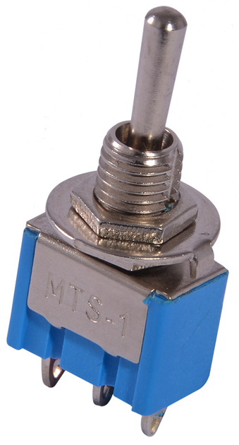 Тумблер MTS-103 ON-OFF-ON 3-положения х 3-контакта АСКО-УКРЕМ A0140060013 - Фото 1 Тумблер MTS-103 ON-OFF-ON 3-положения х 3-контакта АСКО-УКРЕМ A0140060013 - изображение 1