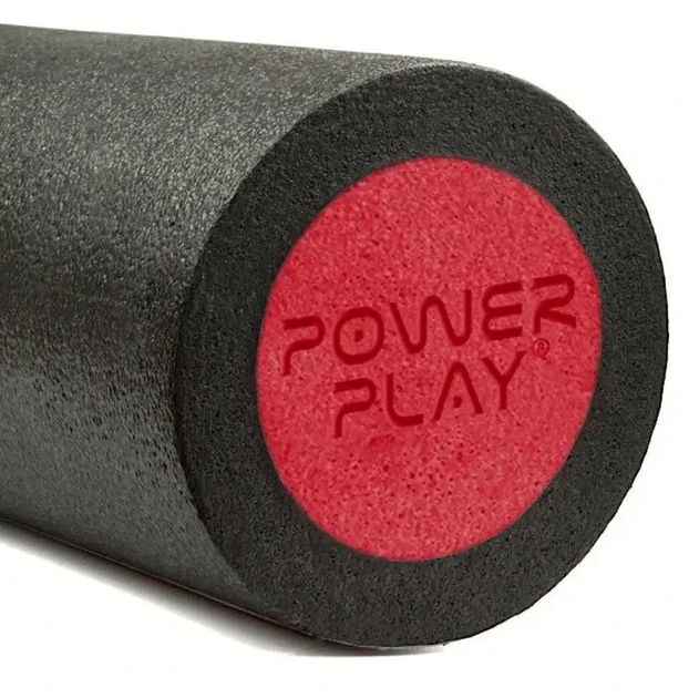 Масажний ролик (роллер) гладкий PowerPlay 4021 Fitness Roller Чорно-червоний (45x15см.) - зображення 5