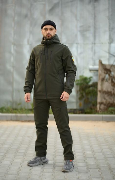 Тактичний костюм утеплений куртка та штани з шевроном Reef Softshell Intruder 0211 2XL Хакі (IN-0211/01E) - зображення 1