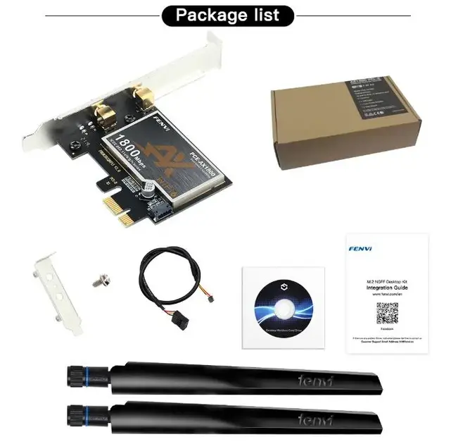 Двухдиапазонный высокоскоростной PCI-E Wi-Fi 6 адаптер 1800Mbps BT5.2 AX 2.4/5GHz с Bluetooth 5.2 (478146-Prob) - Фото 6 Двухдиапазонный высокоскоростной PCI-E Wi-Fi 6 адаптер 1800Mbps BT5.2 AX 2.4/5GHz с Bluetooth 5.2 (478146-Prob) - изображение 6