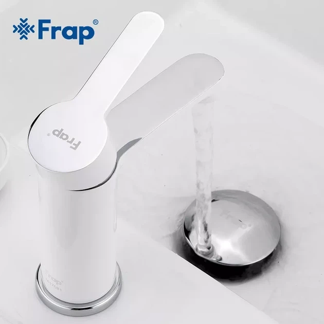 Смеситель для умывальника Frap F1041 белый/хром - изображение 2