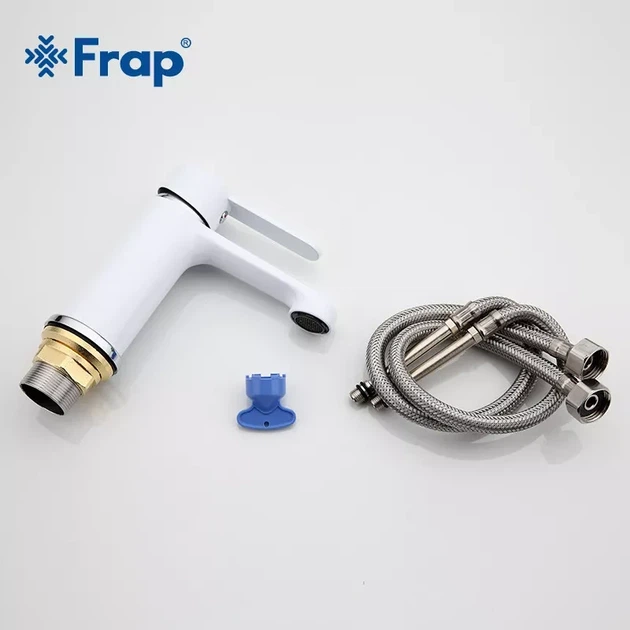 Смеситель для умывальника Frap F1041 белый/хром - изображение 6