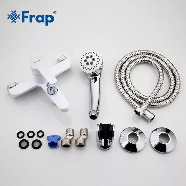 Змішувач для ванни Frap F3241, білий/хром - зображення 7