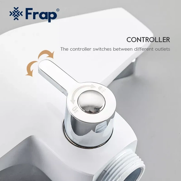 Змішувач для ванни Frap F2258, білий/хром - зображення 4