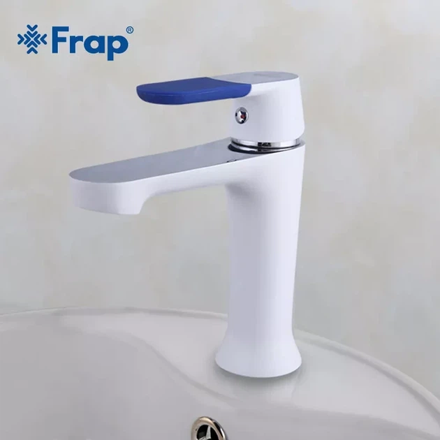 Змішувач для умивальника Frap F1034, білий/хром - изображение 3