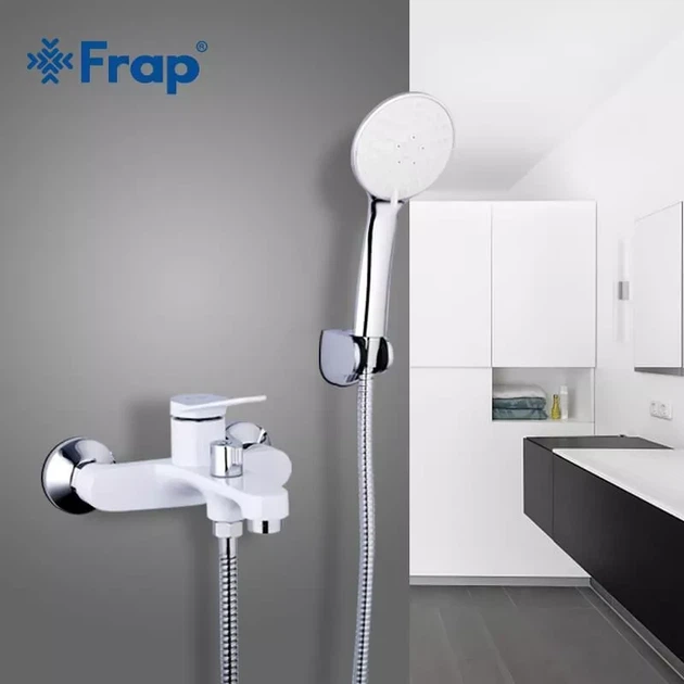 Змішувач для ванни Frap F3245, білий/хром - изображение 2