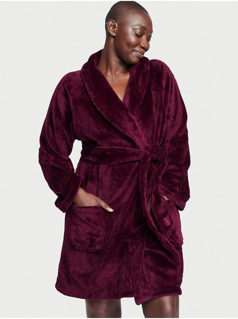Халат Victoria's Secret Short Cozy Robe XS\S Бордовий (26575231) - Фото 1 Халат Victoria's Secret Short Cozy Robe XS\S Бордовий (26575231) - изображение 1