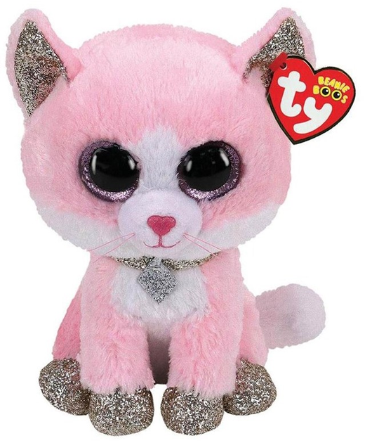 Maskotka TY Beanie Boos FIONA Różowy kot 24 cm 36489 (0008421364893) - obraz 1