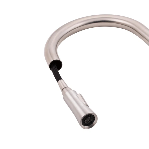 Смеситель для кухни Qtap Evicka с выдвижным изливом QTEVI91103UN Brushed Nickel PVD - изображение 7