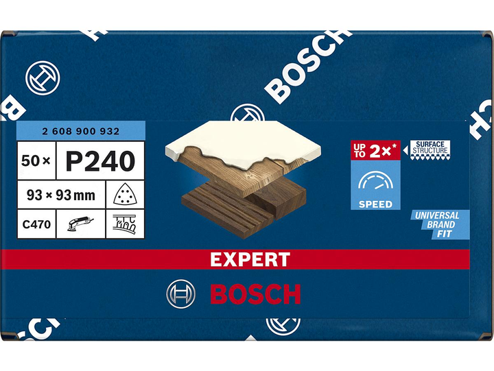 Набір шліфлистов Bosch Expert C470 К240, 50 шт (2608900932) - зображення 2