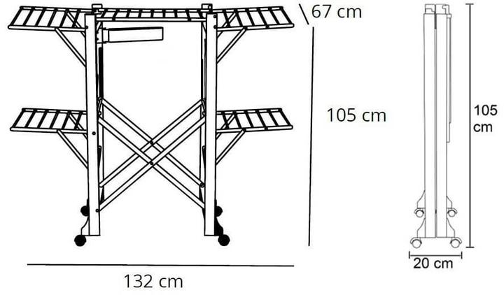Сушарка для білизни Arredamenti Aliante коричнева 132 x 105 см (8023856606129) - зображення 8