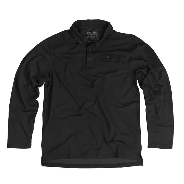 Рубашка поло Mil-Tec Tactical Quickdry Черная d/r 10962002 - L - изображение 4