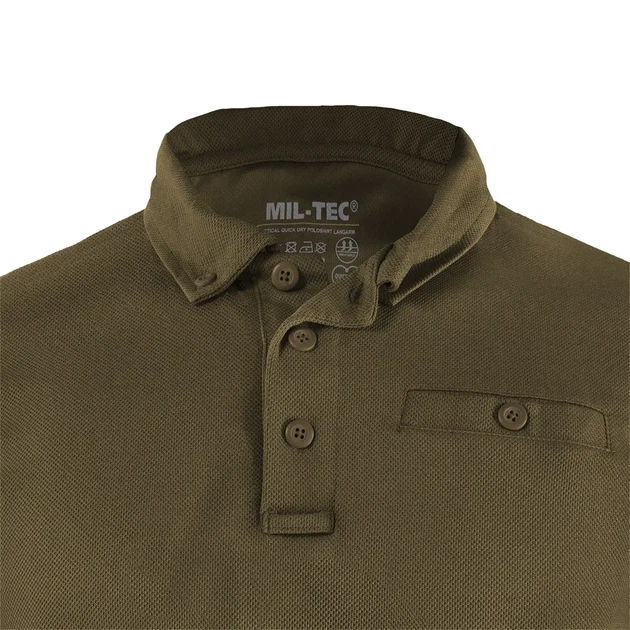 Тактическая Рубашка поло Mil-Tec Tactical Quickdry Койот d/r 10962019 - 3XL - изображение 5