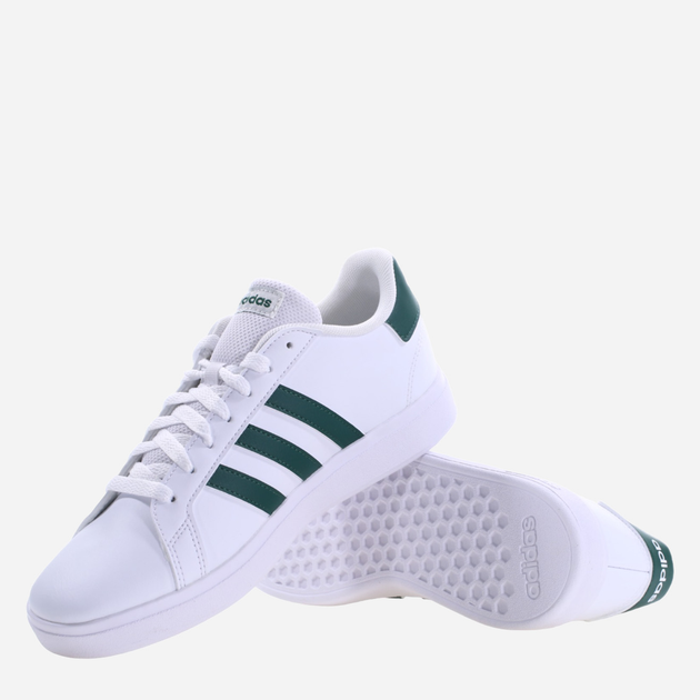 Підліткові кеди для хлопчика adidas Grand Court 2.0 K IG4830 36.5 Білі з зеленим (4066755741670) - зображення 4