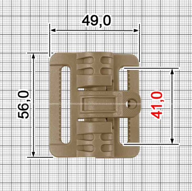 Пряжка Fast Drop быстрого сброса двухсторонняя (55 мм) плечевая ART Койот - изображение 2
