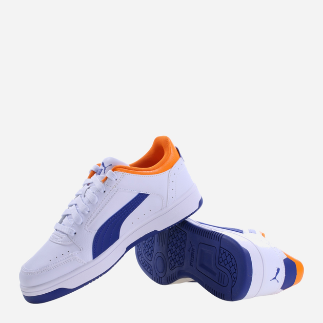 Підліткові кеди для хлопчика Puma Rebound JOY Lo Jr 381984-11 35.5 Білі з синім (4065452819828) - зображення 4