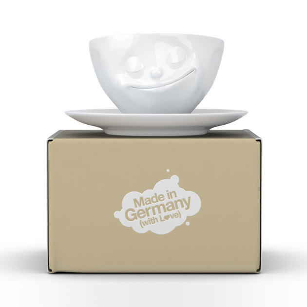 Чашка фарфоровая с блюдцем 58products Tassen "Happy" 200 мл Tass14301/TA - изображение 3