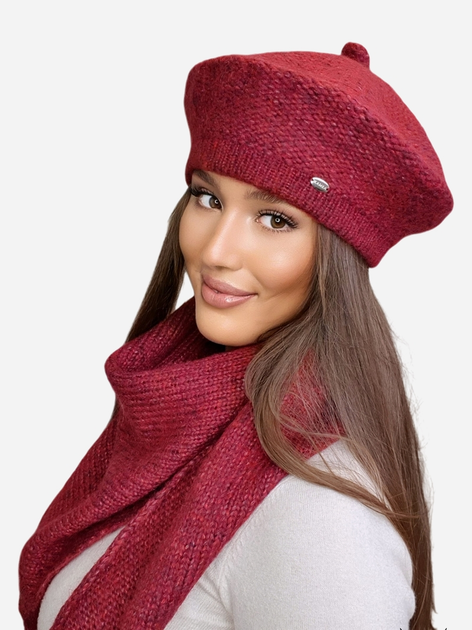 Beret damski Kamea K.22.010.29 54-60 Czerwony (5903246754704) - obraz 1