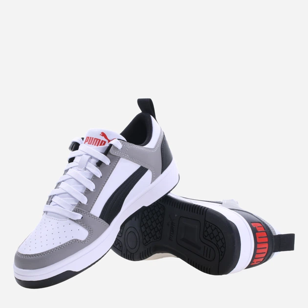 Подростковые кеды для мальчика Puma Rebound Layup Lo SL Jr 370490-20 38.5 Белые с серым (4099683244623) - Фото 4 Подростковые кеды для мальчика Puma Rebound Layup Lo SL Jr 370490-20 38.5 Белые с серым (4099683244623) - изображение 4