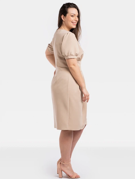 Sukienka ołówkowa damska midi Karko SB984 44 Beżowa (5903676186403) - obraz 3