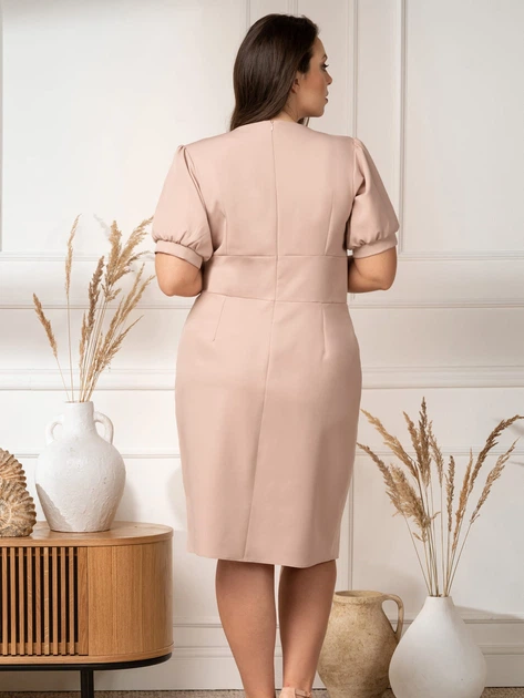 Sukienka ołówkowa damska midi Karko SB984 44 Beżowa (5903676186403) - obraz 6