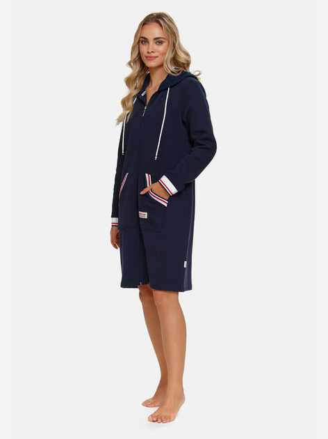 Szlafrok damski bawełniany Doctor Nap SMZ.4508 S Granatowy (5902701184209) - obraz 3