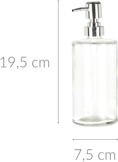 Dozownik do mydła Bathroom Solutions szklany pojemnik z fakturą 400 ml (5902973431599) - obraz 2