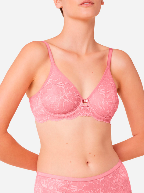 Biustonosz damski z fiszbinami z koronką Triumph 10214458 85E Różowy (7613108166740) - obraz 3