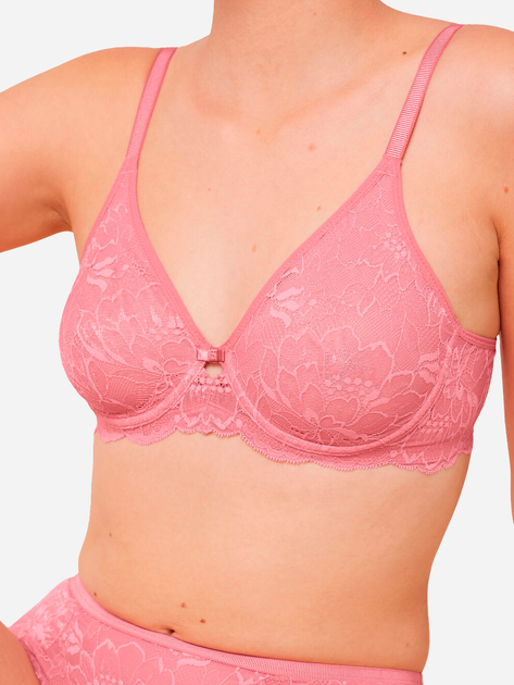 Biustonosz damski z fiszbinami z koronką Triumph 10214458 85E Różowy (7613108166740) - obraz 4