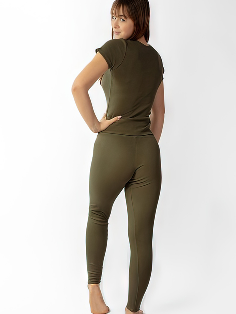 Piżama (koszulka + legginsy) damska bawełniana DKaren Halima XL Khaki (5903251478398) - obraz 2